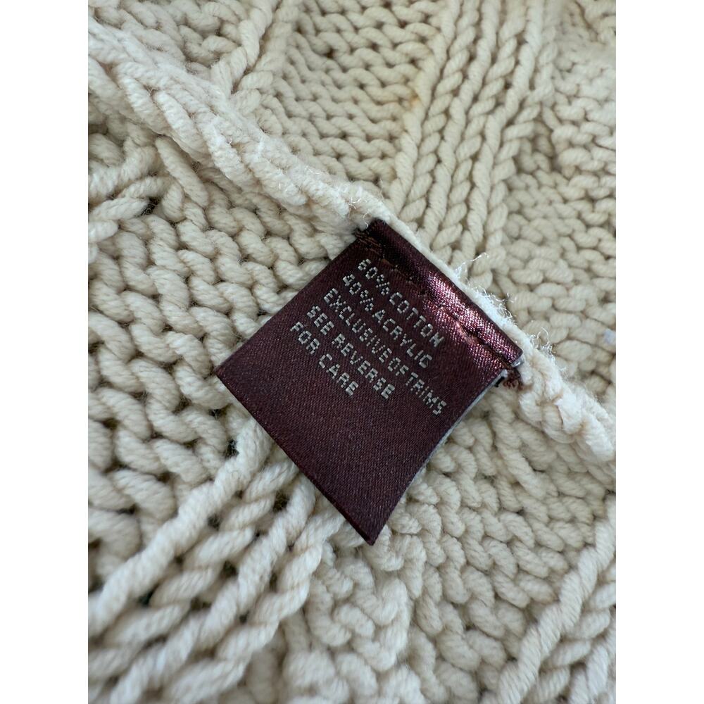 525 American Chunky Cable Knit Cardigan Sweater Cream M - Picture 6 of 6